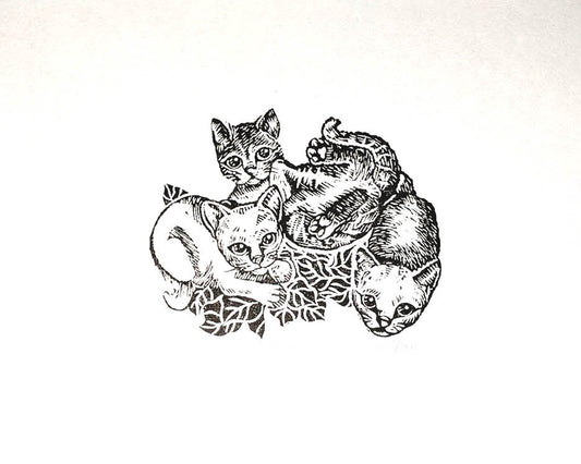Relief Print | Kittens
