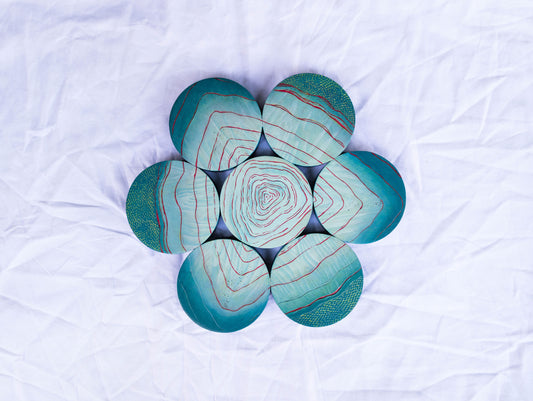 Acrylic on Carved Wood - Ripples From Across the Sea