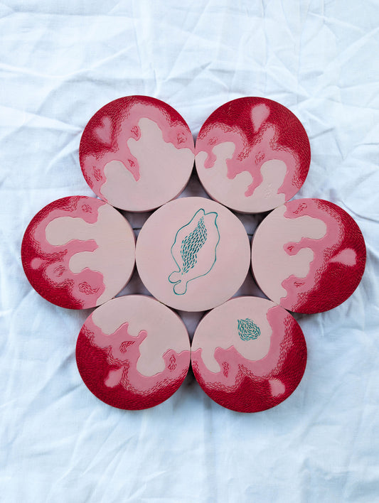 Acrylic on Carved Wood - Burgeoning